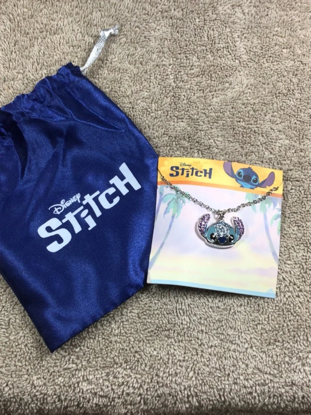 Disney Lilo and Stitch Fashion Stitch Pave Pendant Necklace